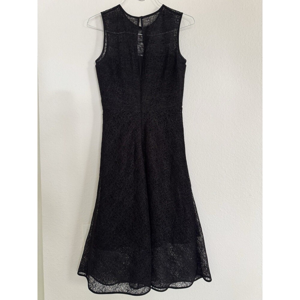RAOUL Black Tara Bonded Dress Midi Sleeveless Size S Quiet Luxury Minimalist - Picture 8 of 16